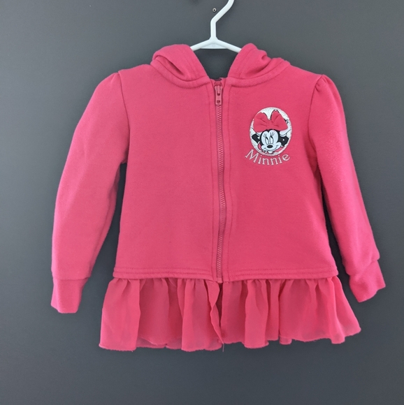 Bright pink Disney Minnie Mouse zip up hoodie